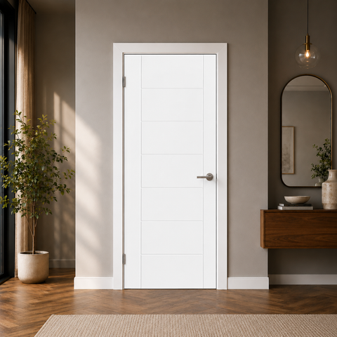 PALERMO 7 Panel Horizontal Grooved Panel Interior Door