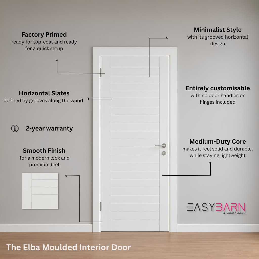 ELBA Horizontal Slatted Grooved Panel Interior Door – Easy Barn